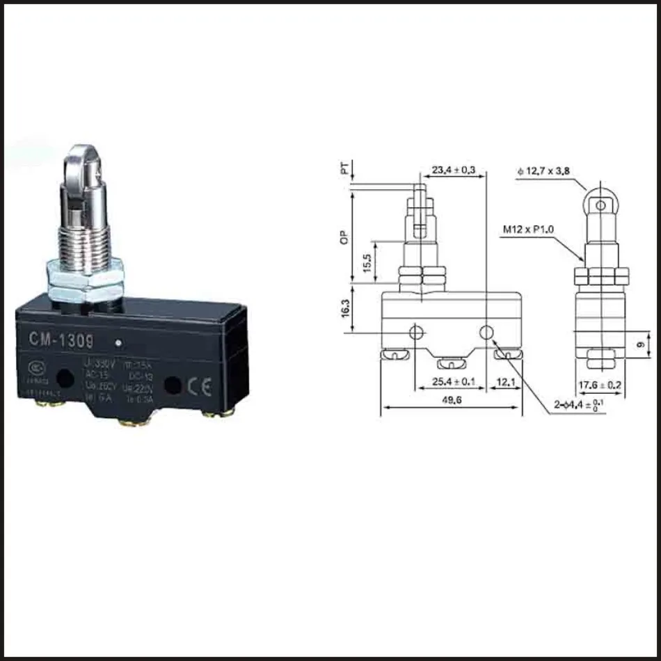 

Switch travel limit switch 24A Electrical Safety Key Interlock switch Compact Prewired Limit micro switch CM-1309