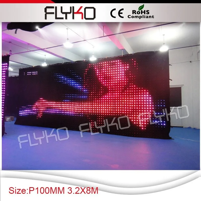 Flyko сценический эффект светодиодный экран сценический фон p100 3,2 м* 8 м PC контроллер