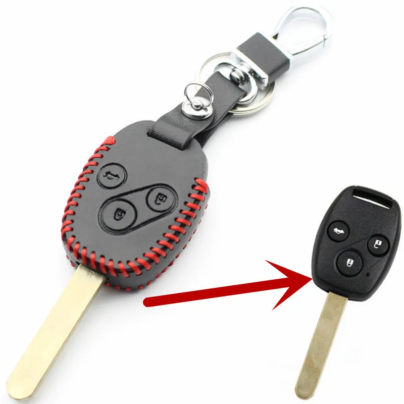 Royalfox 3 4 Buttons TPU Carbon Fiber Style Smart keyless Remote Key Fob case Cover for Honda Civic Accord Pilot Insight Fit Clarity TM Pink