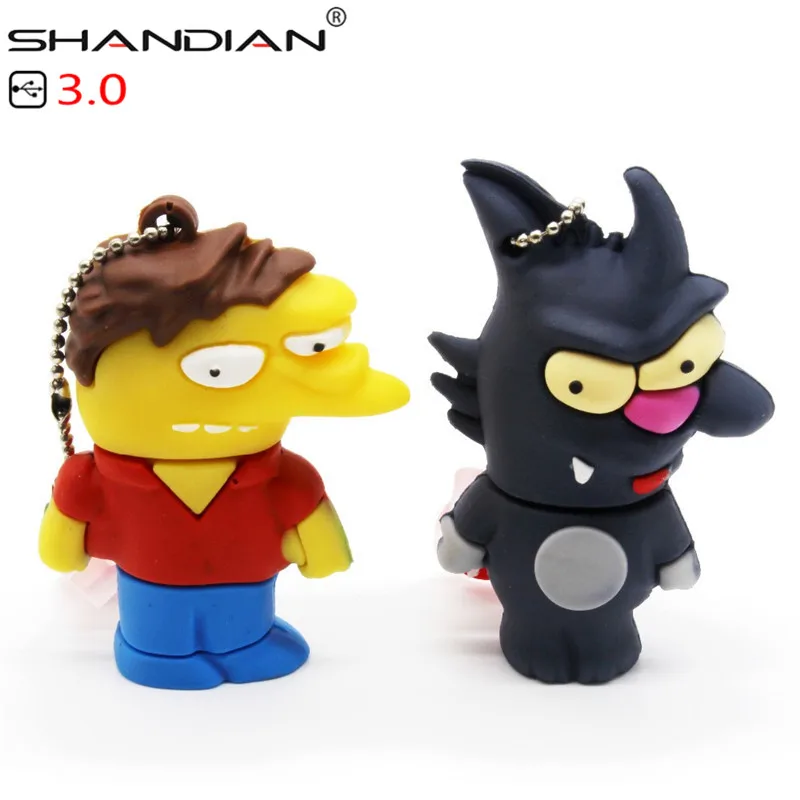 SHANDIAN USB 3,0 Барт Симпсон мышь волк 4 ГБ 8 ГБ 32 ГБ карта памяти U диск Флешка Homer ручка привода USB флеш-накопитель