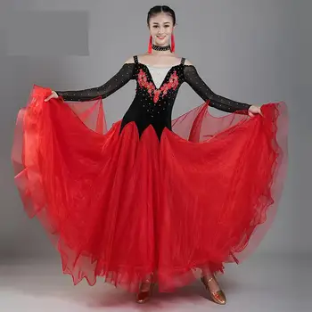 

Women Modern Ballroom Dance Dress Competition Stage Dresses Dancing Waltz Tango Spanish Flamenco International Standard Dress
