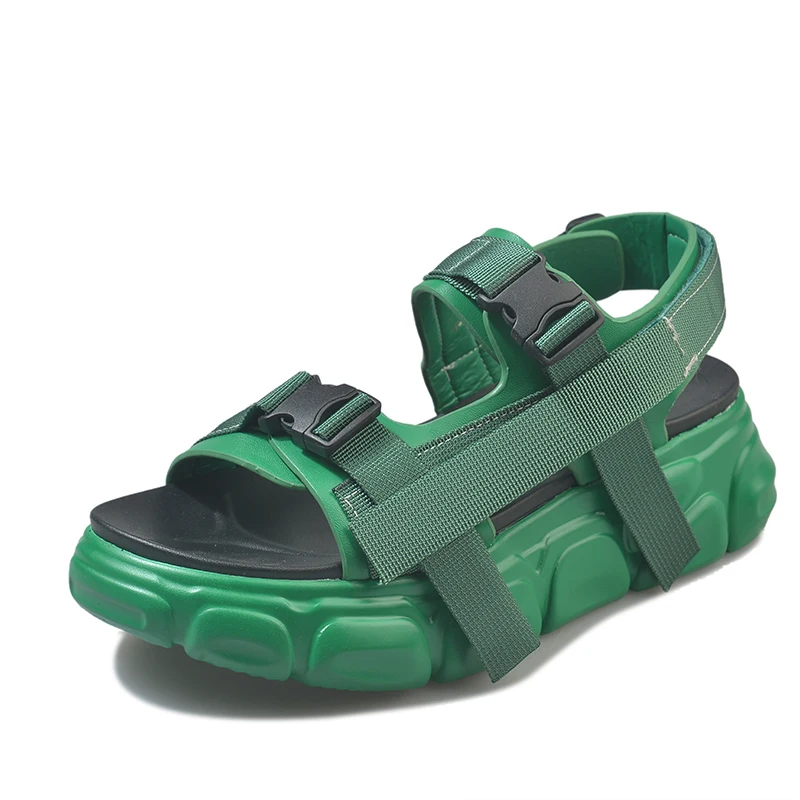 Summer Chunky Sandals Women Buckle Open Toes Women Sandals Shoes Casual White Ladies Shoes Breathable Platform Sandal 9003w