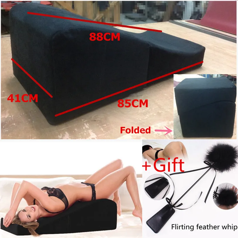 High quality Collapsible Flip Ramp sexy wedge Cube Sofa Bed Sex Furniture for adults slave games love sofa chair sex - Цена: 