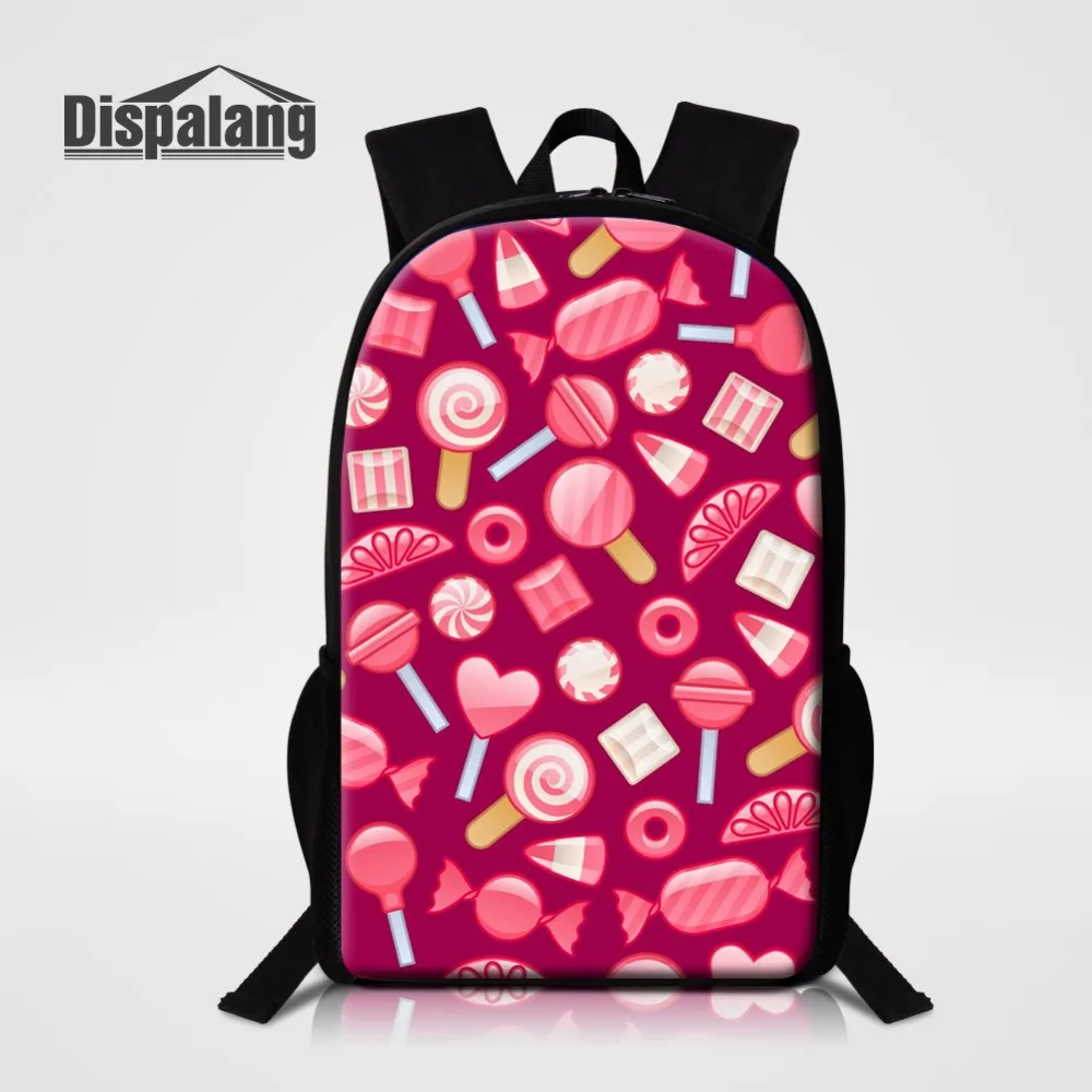 

Dispalang Girl Lovely Backpack Candy Marshmallow Print School Bags For Children 16 Inch Large Capacity Bookbag Kid Cute Rucksack