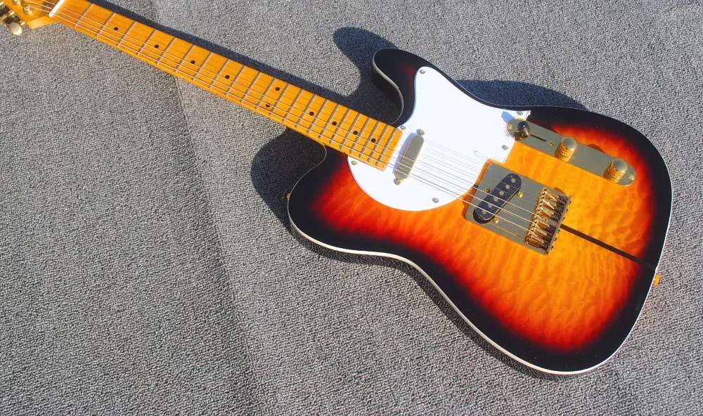 

New Arrival F Telecaster Sunburst Custom Shop TUFF DOG TELE Signature Electric Guitar Golden Hardware
