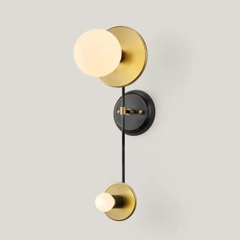 US $61.60 Minimalist Style Bedside Led Wall Lmap Creative Retro Brass Living Room Restaurant Wall Sconce Lighting Free Shipping