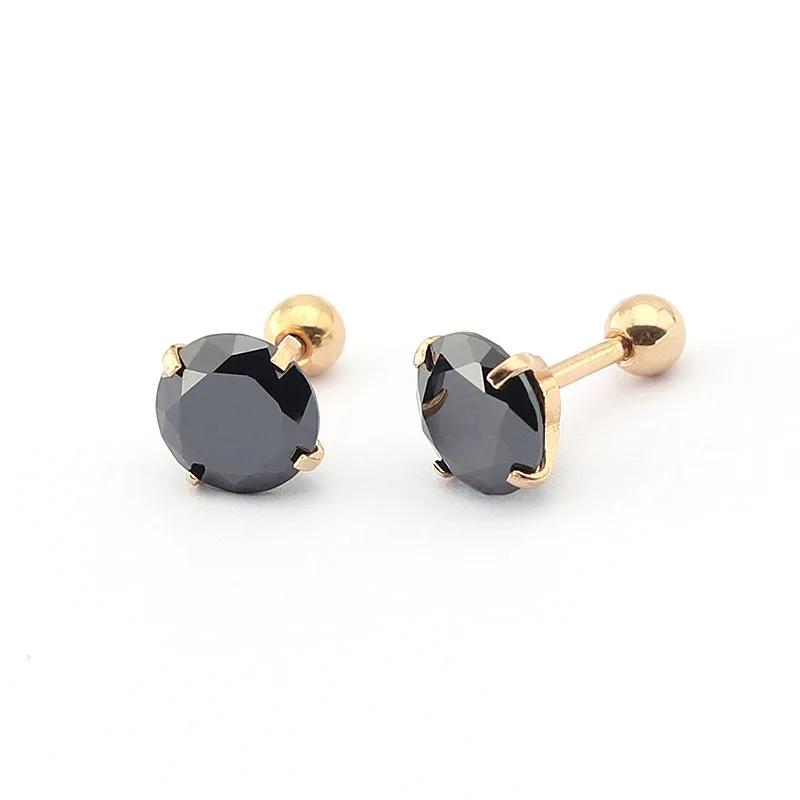 zircon decor earrings