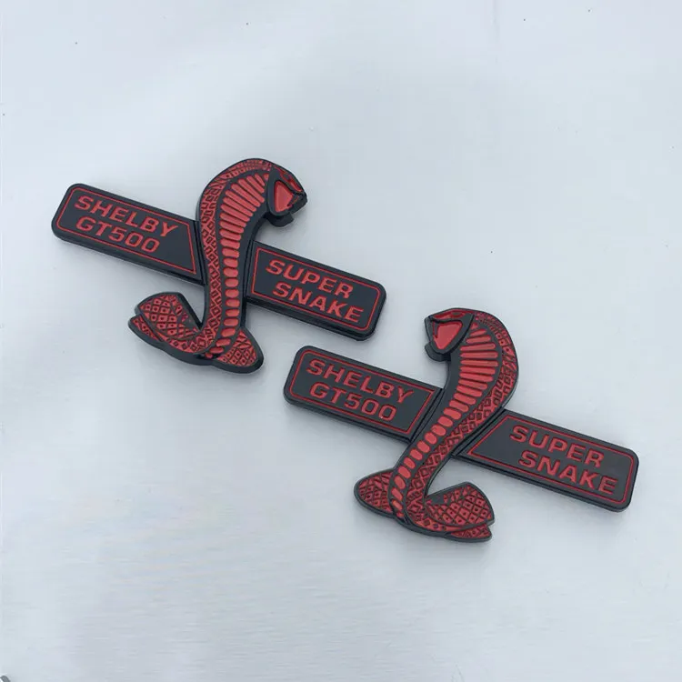 

2Pcs Car Super Snake Both Sides Trunk Sticker Emblems Badge For Mustang Shelby GT500