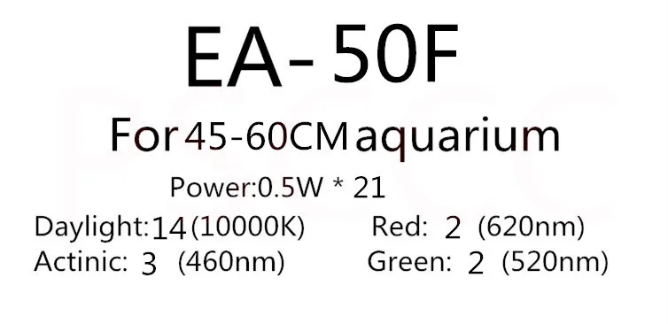 Полный спектр светодиодный аквариум светодиодный светильник пресноводные морские резервуар для тропических рыб светодиодный светильник освещения AC110-240V - Цвет: EA-50F