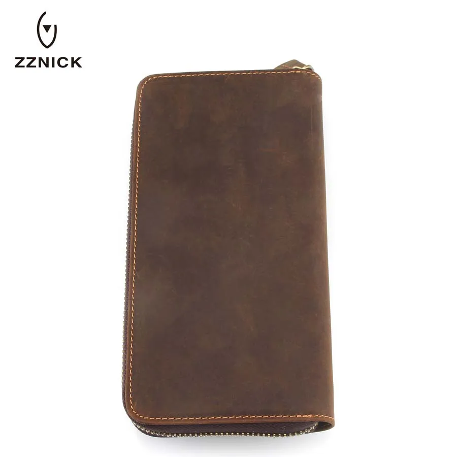 ZZNICK мужской кожаный кошелек Длинный из натуральной кожи|men leather wallet|men wallet brandswallet