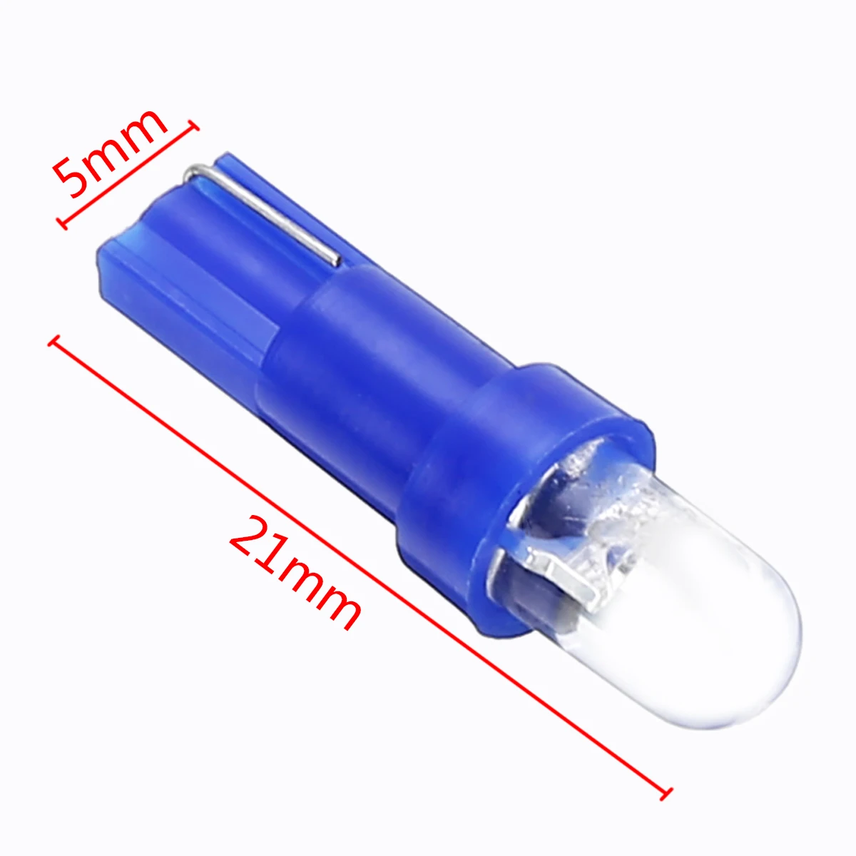 Mayitr 10Pcs Car T5 LED Light Blue T5 F3 1LED Car Wedge Dashboard Dash Gauge Light Lamp Bulb DC 12V