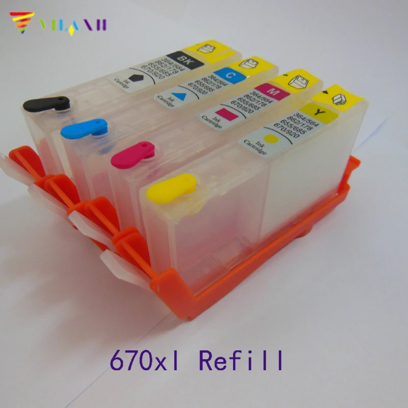 Vilaxh 4pcs Refill ink Cartridge replacement for hp deskjet ink