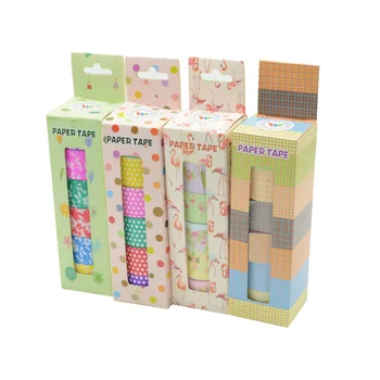 

6 pcs/set Washi Tape Flamingo Stickers Scrapbooking Dot Washitape Fita Adesiva Vintage Decorative Washi Tape Flower Sticker
