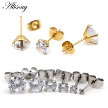 2-8mm pequeno ouro prata cor brincos pedra cz cristal orelha studs aço cirúrgico cúbico zircônia hélice brinco feminino acessórios