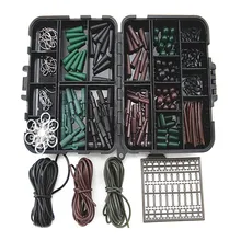 1 набор Ассорти Карп набор аксессуаров для рыбалки установка для волос комбо рыболовные крючки резиновые трубки Вертлюги бусины комбо коробка