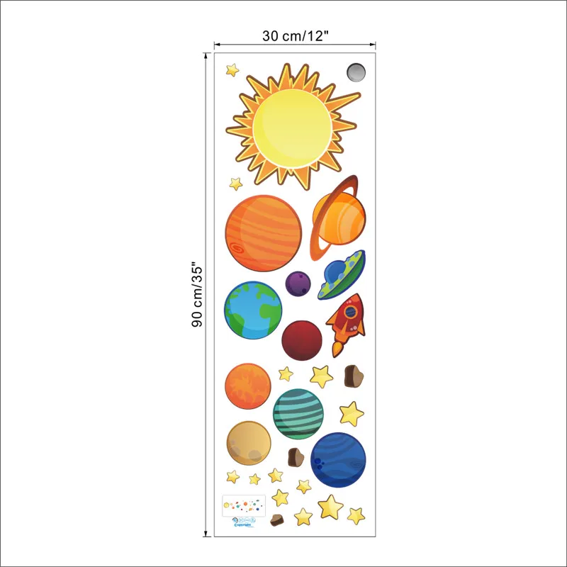 Вселенная наклейки на стену для детской комнаты Adesivos де Parede плакаты ПВХ солнечная система настенные художественные космические наклейки планеты - Цвет: 1313