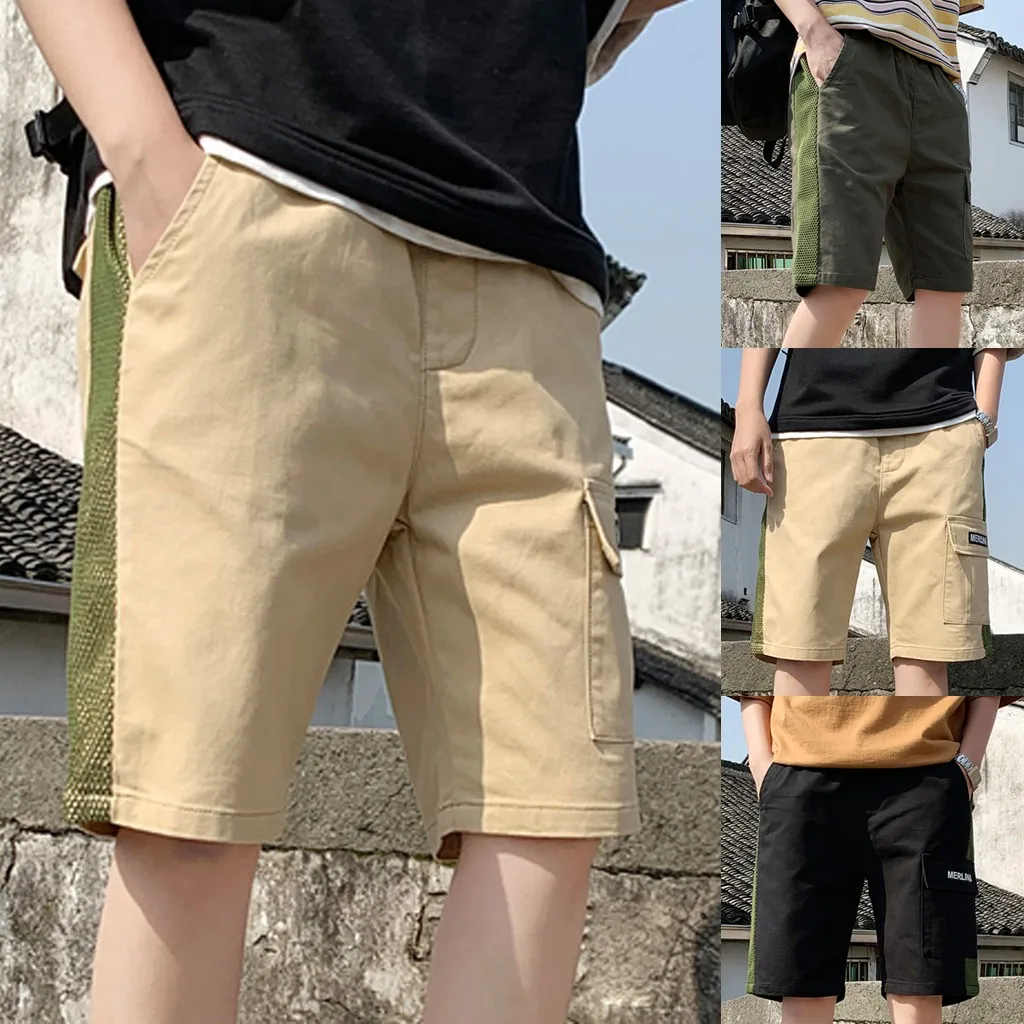 2019 solide Sommer Mens Strand Shorts Baumwolle Große Größe Männer Casual Männlichen Shorts Sommer Baumwolle Casual Kordelzug Taille Shorts