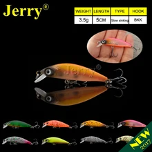 Jerry 5cm ultralight fishing lures micro minnow lure hard bait slow sinking jerkbait crankbait trout bass lures BKK hooks