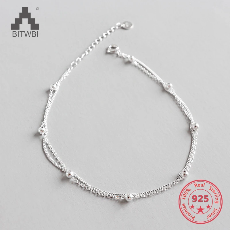 Fashion Lady Anklets Silver 925 Women Bracelets Jewelry Top Quality Ball Design Girl Bracelet on the leg For Party Birthday Gift Fashion Lady Anklets Silver 925 Women Bracelets Jewelry Top Quality Ball Design Girl Bracelet on the leg For Party Birthday Gift