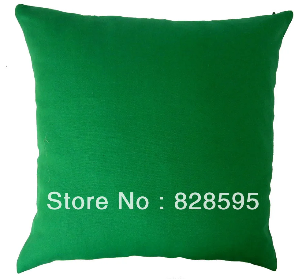EA145 Plain Solid Green Cotton Canvas Cushion Cover Pillow Case 16" x