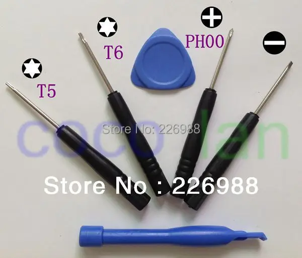 100 компл./лот планшета Экран Замена Ремкомплект-Torx T5 T6, PH00 (+), (-) 2 монтировку Инструменты для сотового телефона samsung Nokia Motorola htc