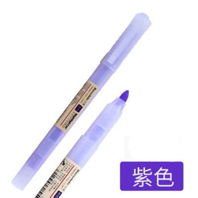 purple 1pc soft pastel ended highlighter pen Fluorescent pen Marker pen Mild liner DIY School supplies Office Stationery kawaii - Цвет: purple