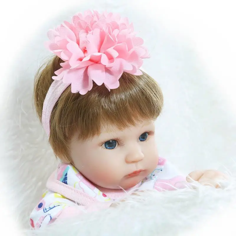 NPK 40 см новая силиконовая кукла reborn baby, игрушка для девочек, brinquedos, подарок на день рождения для детей, виниловая кукла для новорожденных, голубые глаза