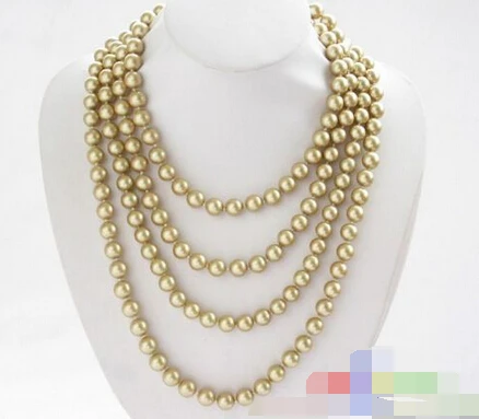 

1139 golden round SOUTH SEA SHELL PEARL NECKLACE