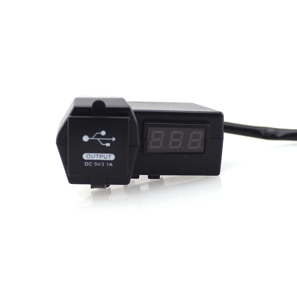 IZTOSS мотоцикл USB зарядное устройство с светодиодный цифровой дисплей вольтметр измеритель напряжения/переключатель(черный