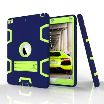 

AXBETY For Apple New iPad 9.7 2017 Case Full Shockproof Protection For ipad A1822 A1823 Cover Heavy Duty Silicone Stand Hard