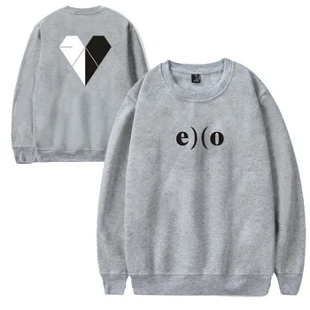 

Europe and the United States hot autumn and winter models Korean men's team EXO printing trend women fleece round neck hoodies