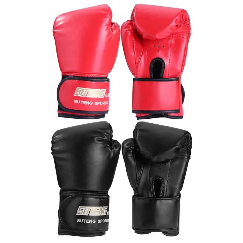 

2pcs Sports Adults Man/Woman Boxing Training Fighting Sponge Gloves Muay Thai Sparring Punching Kickboxing PU Gloves