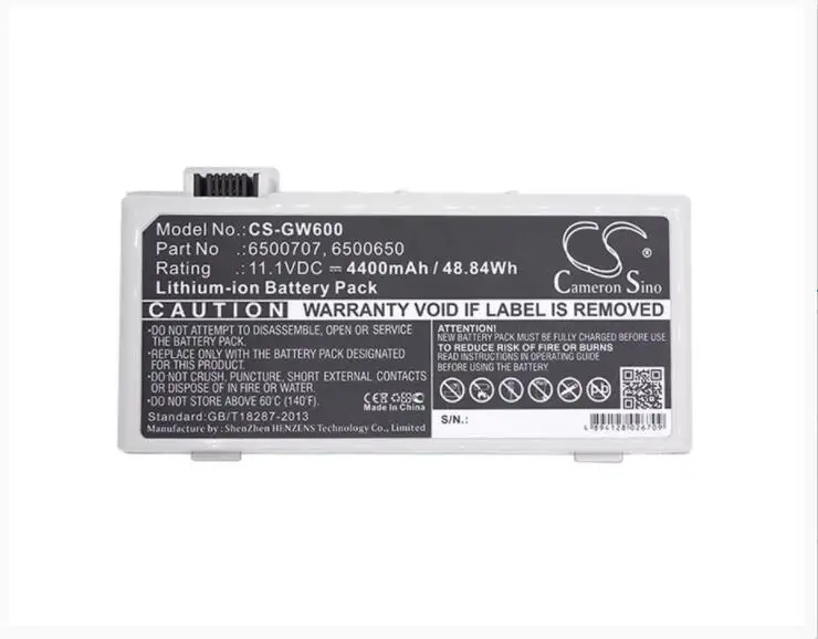 Cameron sino 4400 mAh батарея для Gateway Solo 600 600L 600YG2 600YGR M600 3UR18650F-3-QC-7A 6500650