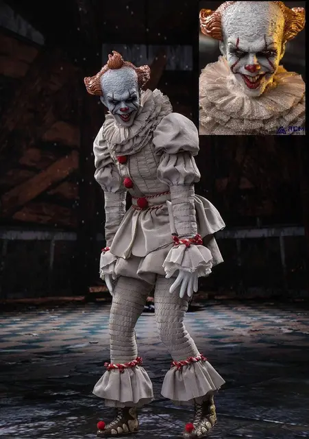 1 6 Collectible Full Set Pennywise Evil Clown Joker Pvc Action