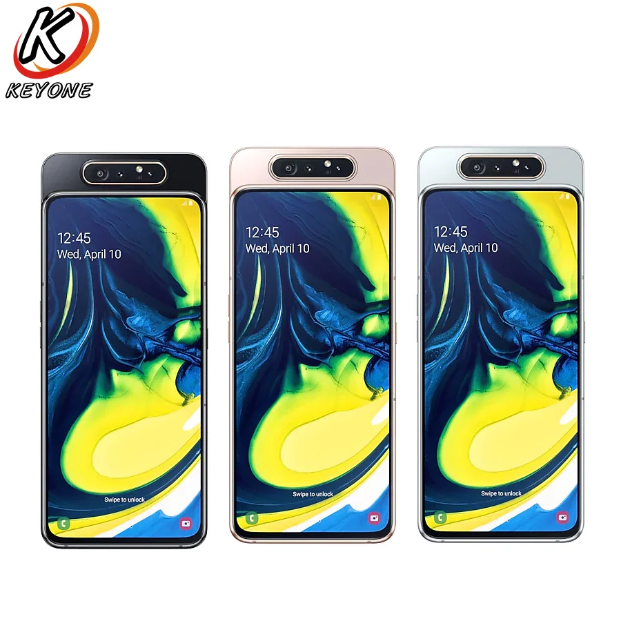 Global Version Samsung Galaxy A80 A805F/DS Mobile Phone 6.7" 8GB RAM 128GB ROM Snapdragon 730 Android 3700mAh NFC Dual SIM Phone