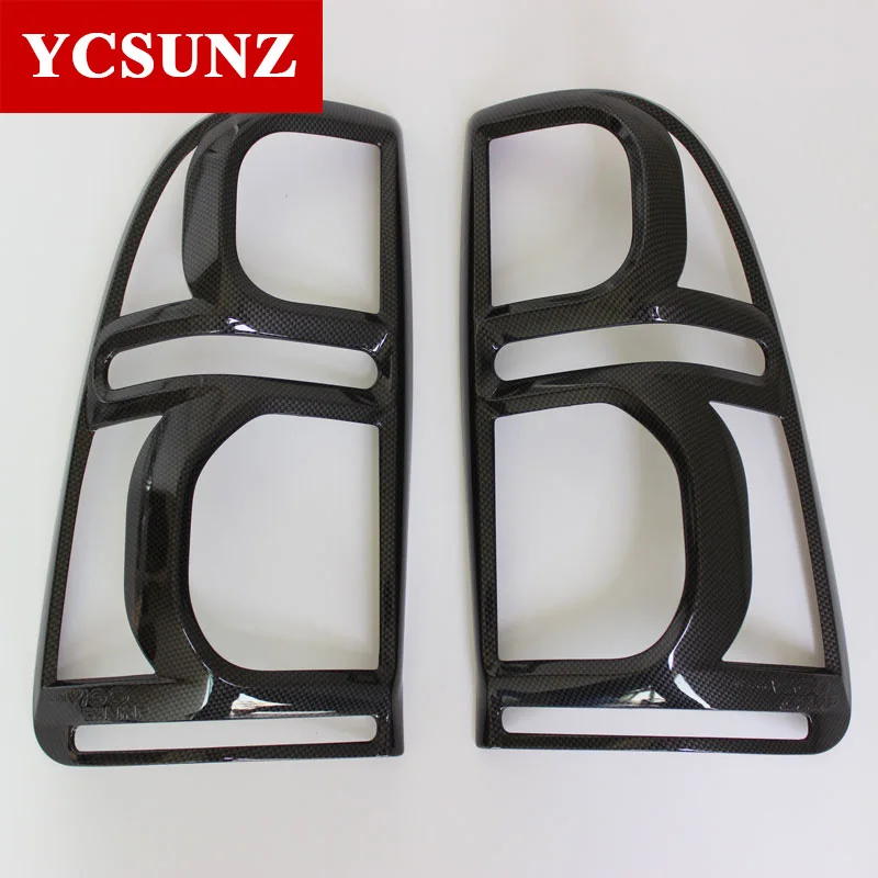 Хромированные аксессуары ABS задние фары Крышка для Toyota Hilux Vigo 2012 2013 - Цвет: carbon fiber