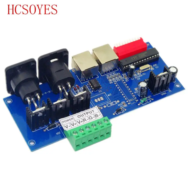 (1 шт./лот) Постоянный ток 3 канала с RJ45 простой DMX512 светодиодный декодер | Лампы и