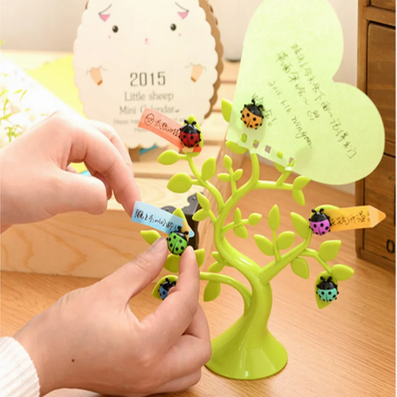 20X креативный Счастливое дерево, настольный милый блокнот, зажимы для заметок, держатели для фото, многофункциональное украшение, магнитный пластиковый Настольный держатель для карт