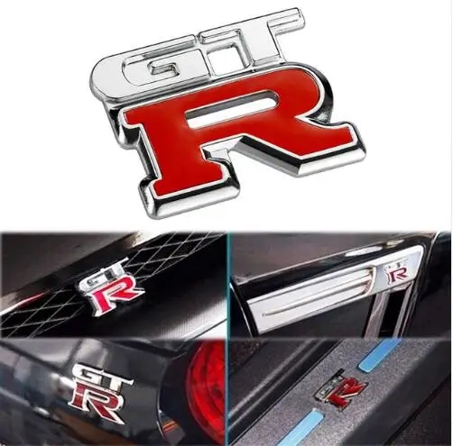 GTR металлическая хромированная 3D Автомобильная эмблема значок наклейка