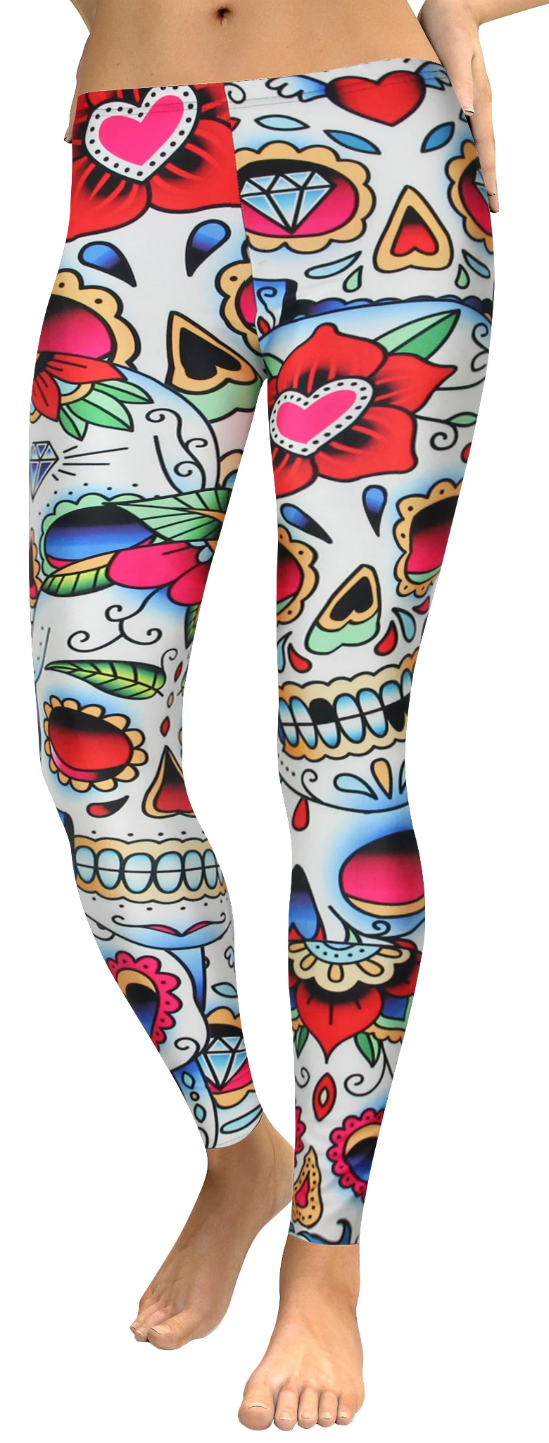 skull rose halloween legging (1)