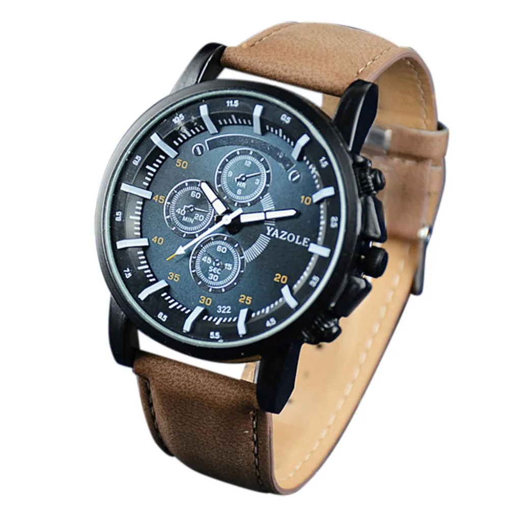 Yazole Ретро дизайн кожаный ремешок часы для мужчин Лидирующий бренд Masculino мужские женские спортивные часы Аналоговые кварцевые наручные часы