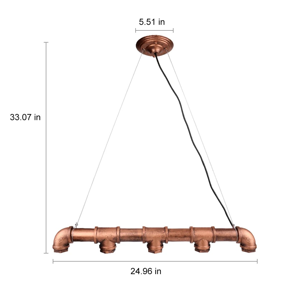 Американский Лофт промышленный подвесной светильник водопровод стимпанк винтажный подвесной светильник для столовой Бар ржавчина красное украшение дома