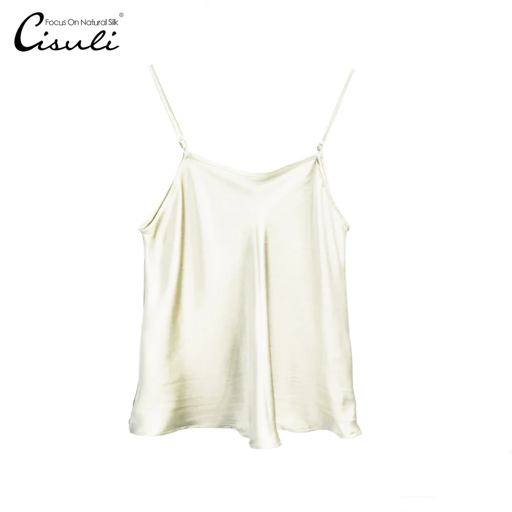 

[Clearance Sale] 100% Silk Camisole With adjustable Strap Satin Silk Fabric Natural Silk Update New Random Color