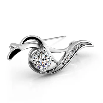 

Fashion design dazzling zircon flower brooch 925 sterling silver woman brooch lady scarf clothes pin jewelry accessories gift