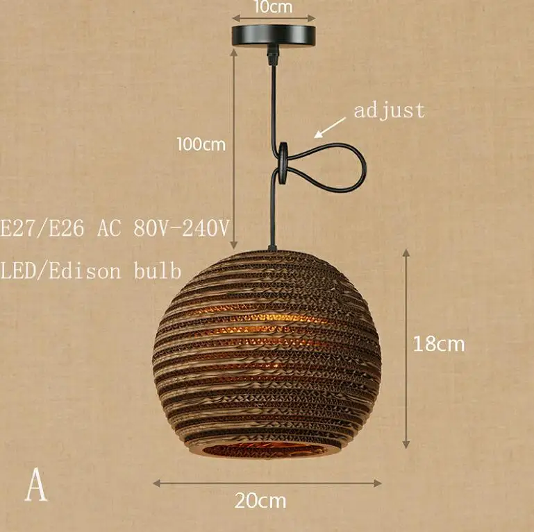 Американский светодиодный подвесной светильник в стиле оригами, винтажная Подвесная лампа E27, подвесной светильник для бара/ресторана, гостиной - Цвет корпуса: A
