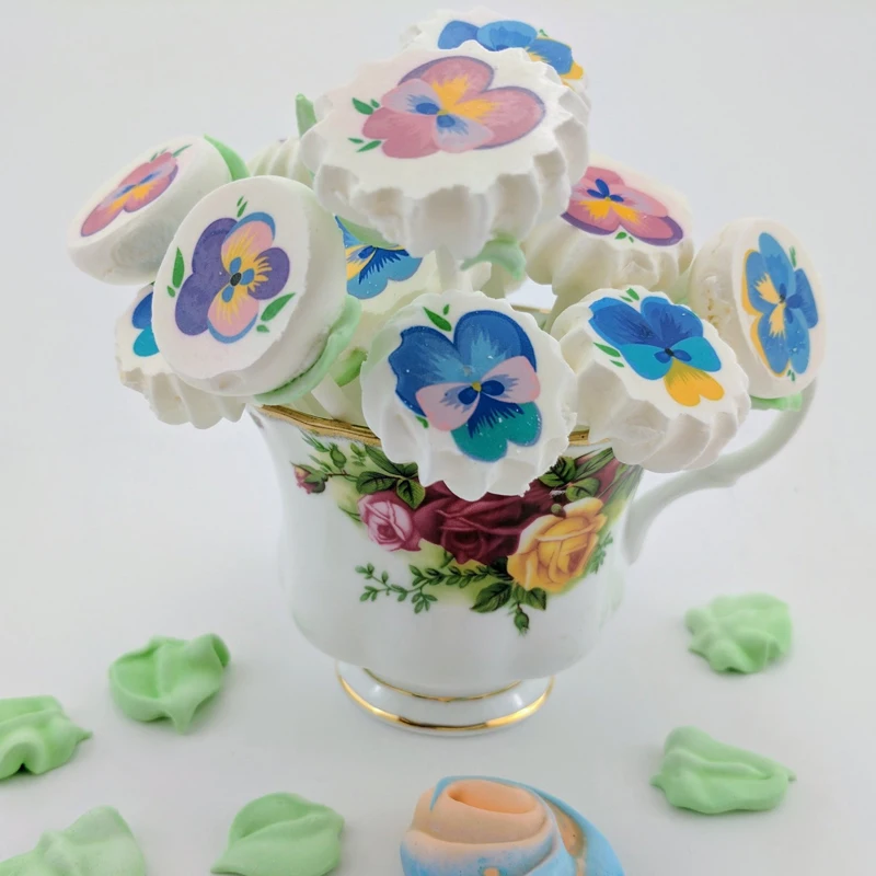 

Mix Beautiful Flower Sugar Stamp Paper For Cake Meringue Decoration,Transfer Sheet Customized printing Sugarcraft Kitchen Supply