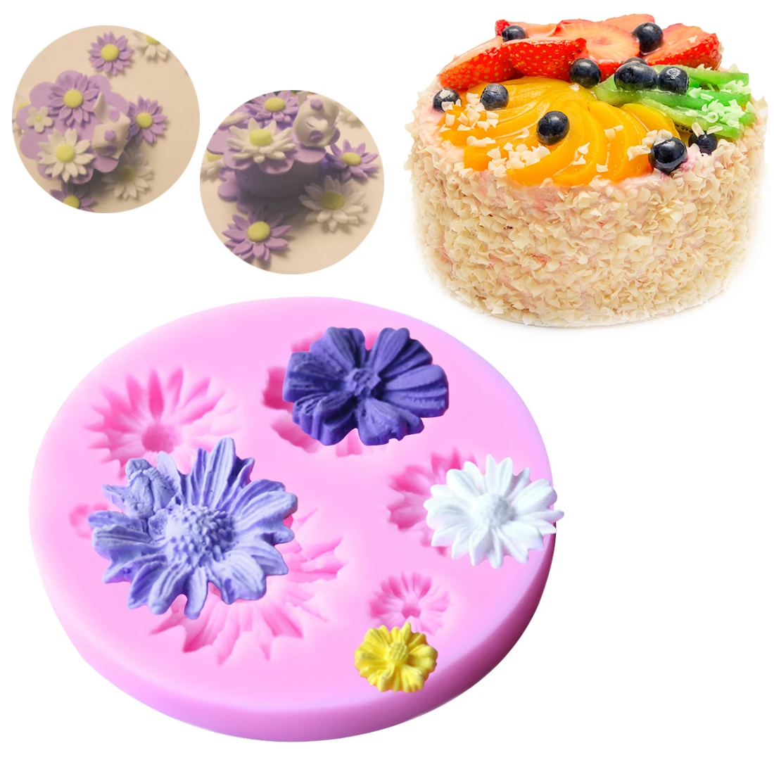 Silicone Mold 1PC Baking Pan Cake Decorating Tools Daisy Flower Shape Candy Chocolate Soap Stencils Kitchen Bakeware | Дом и сад