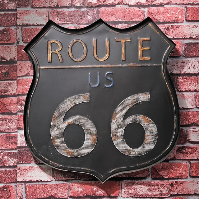 Route 66 Led Metal Sign Neon Light Open Signs Retro Bar Club Wall Route 66 Led Metal Sign Neon Light Open Signs Retro Bar Club Wall Decor Hanging