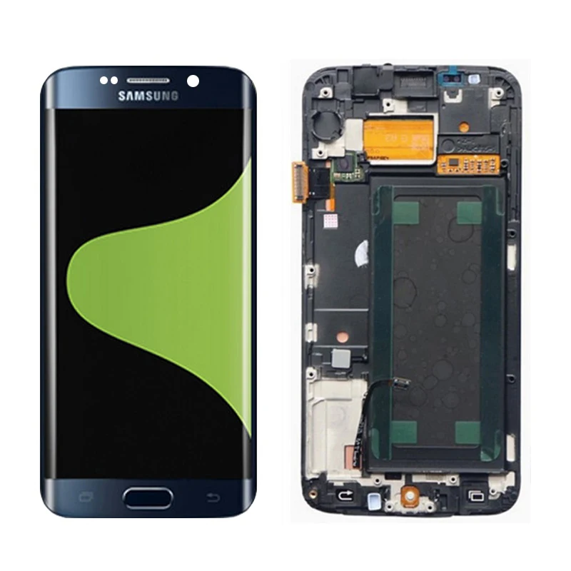 5,1 ''дисплей для SAMSUNG Galaxy S6 Edge lcd G925 G925I G925F сенсорный экран дигитайзер с рамкой с сервисным пакетом - Цвет: Black With Frame