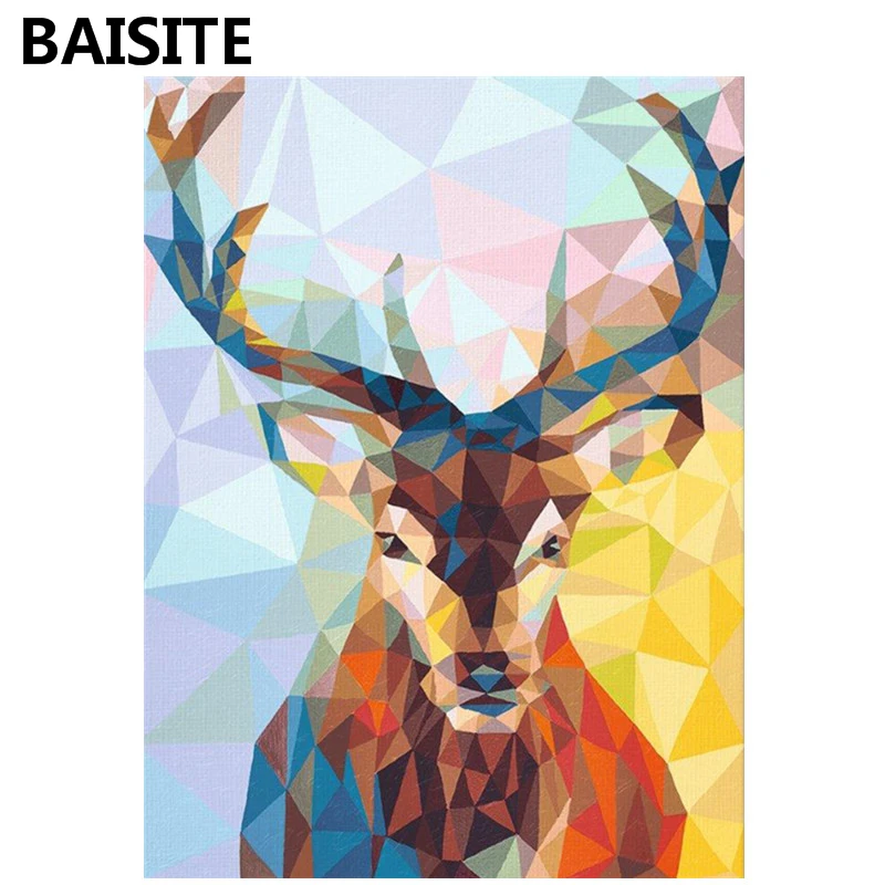 

BAISITE DIY Oil Painting By Numbers Frameless Pictures On Canvas Modern Wall Pictures Art For Living Room Home Decoration E776